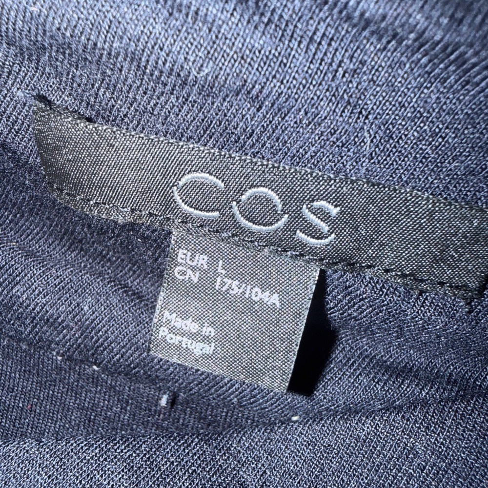 COS Navy Ribbed Funnel Neck Top - Picture 2 of 3
